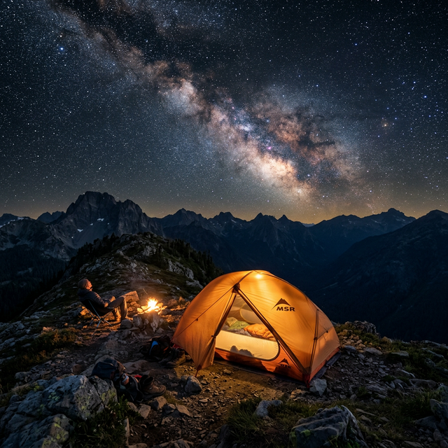 Camping sob céu estrelado