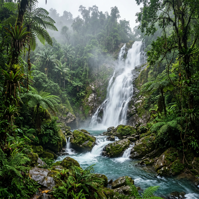 Cachoeira em floresta tropical